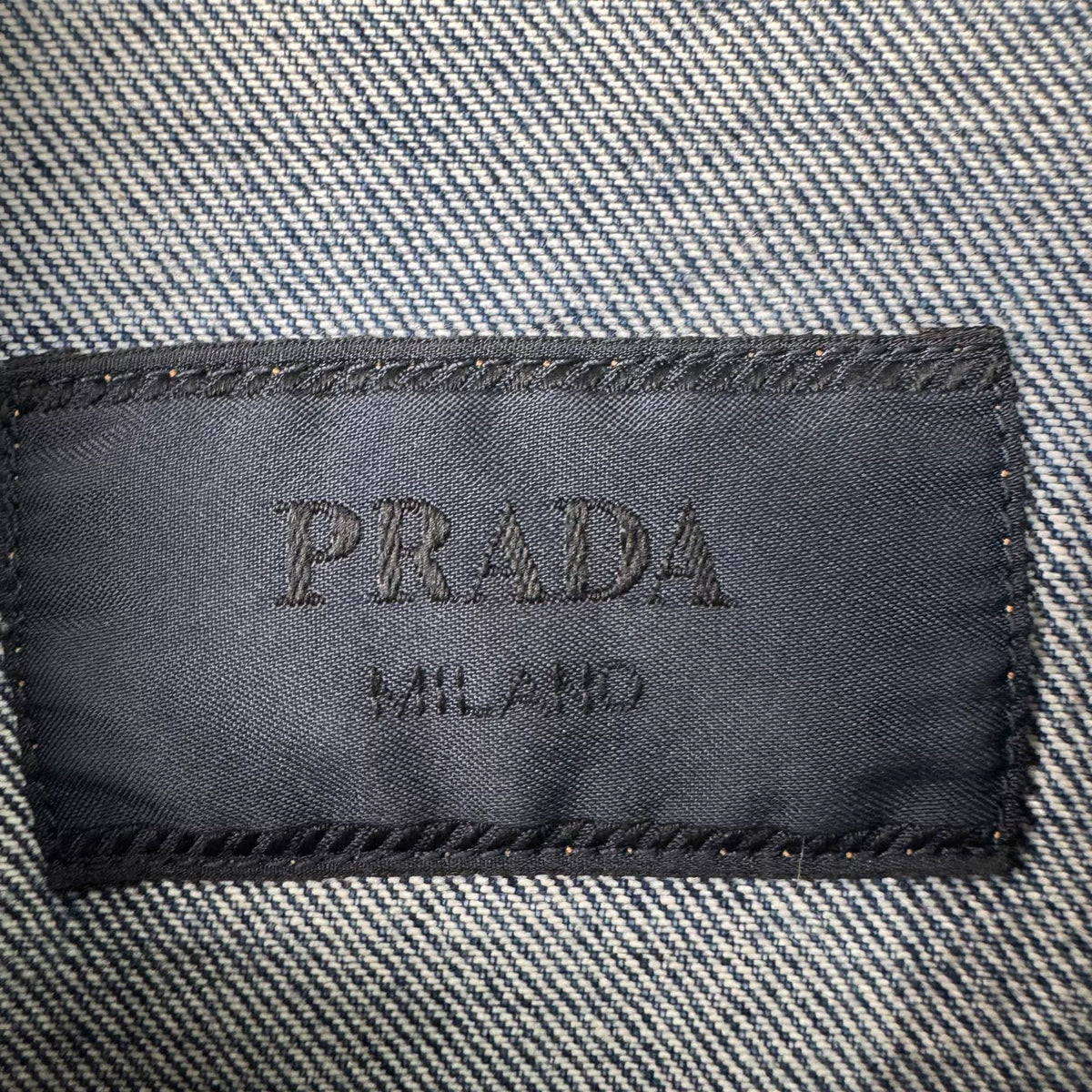 Prada Logo Denim Short Sleeve Shirt