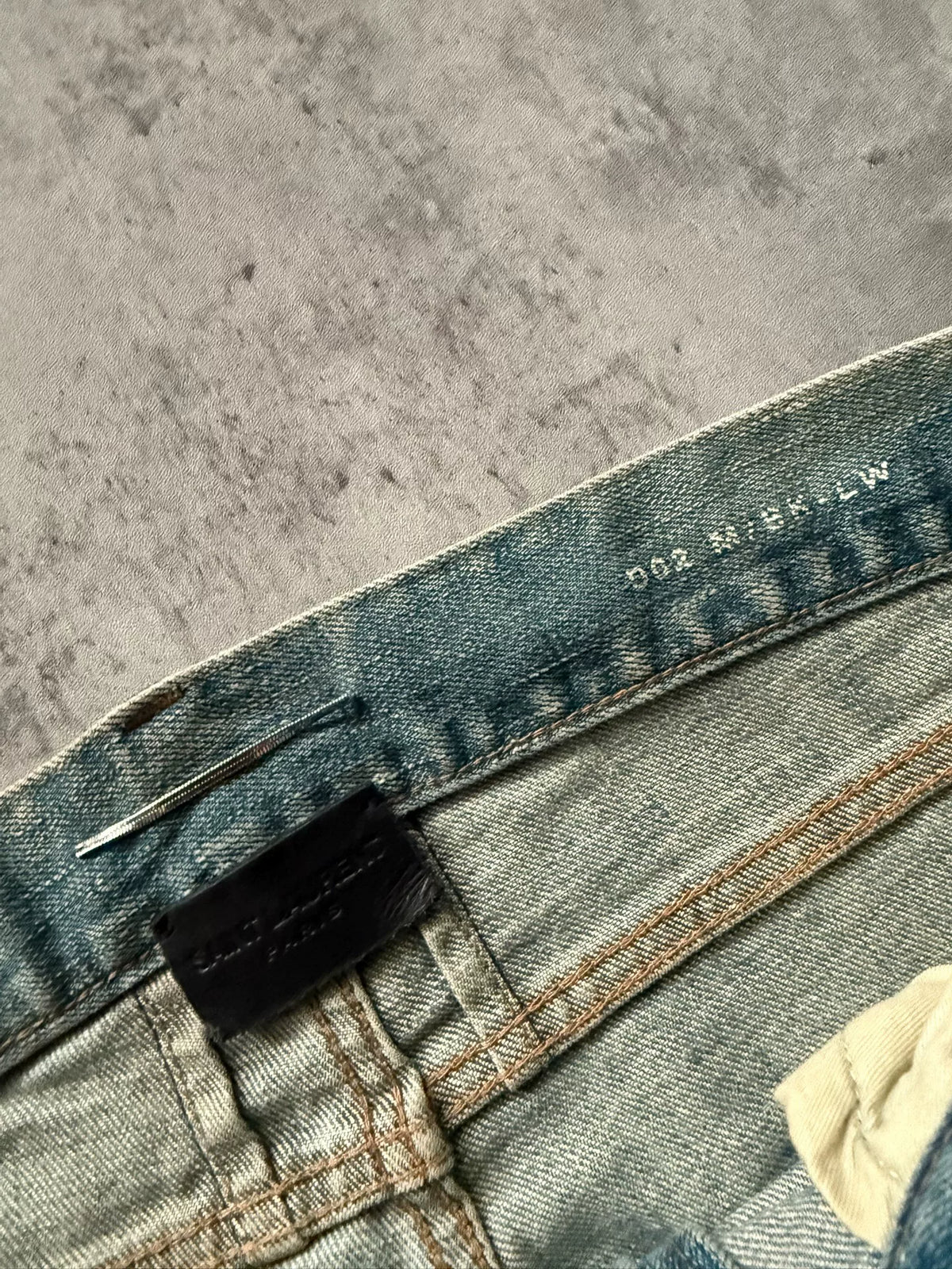 Saint Laurent Paris 16AW D02 Light Wash Distressed Ripped Denim Blue Jeans by Hedi Slimane