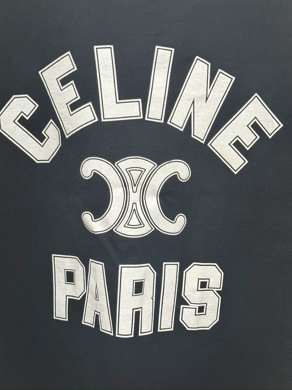 Celine Black Arc de Triomphe Logo Short Sleeve T-Shirt