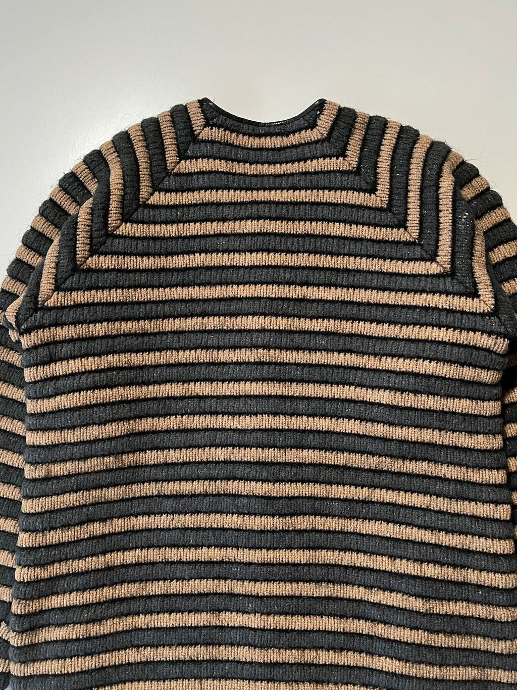 Issey Miyake 1970s Leather-Trimmed Knit Sweater