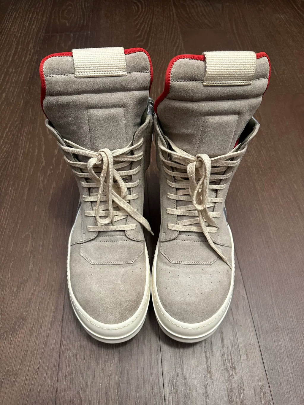 Rick Owens main line gray suede inverted triangle Sneakers