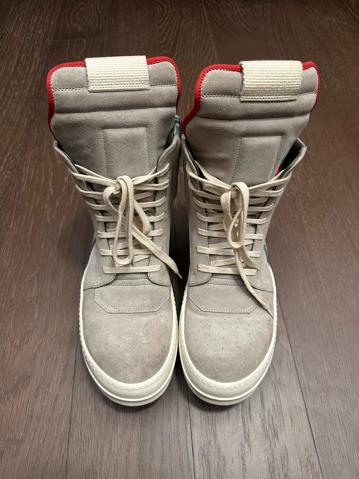 Rick Owens main line gray suede inverted triangle Sneakers