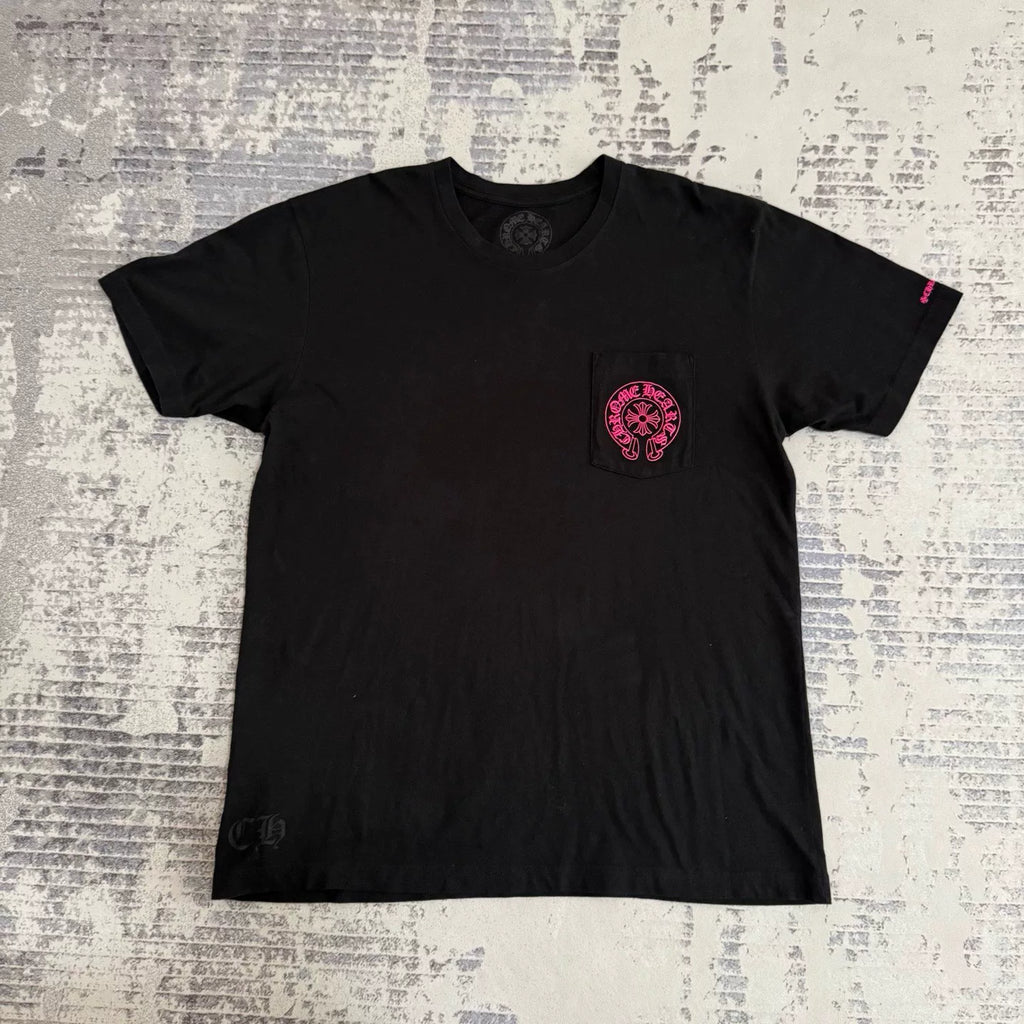 Chrome Hearts Pink Horseshoe Short Sleeve Top