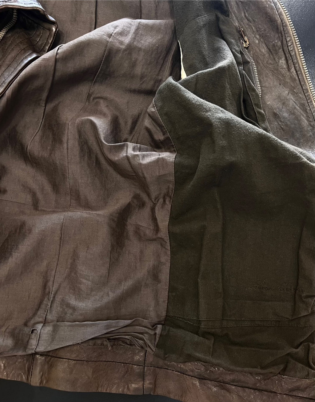 Rick Owens High-Neck Biker Leather Jacket