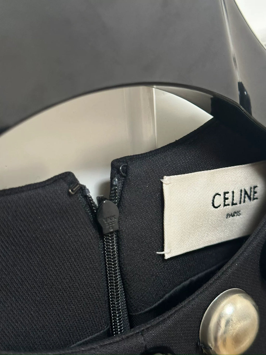 Celine 19SS Black Wool Long Sleeve Dress