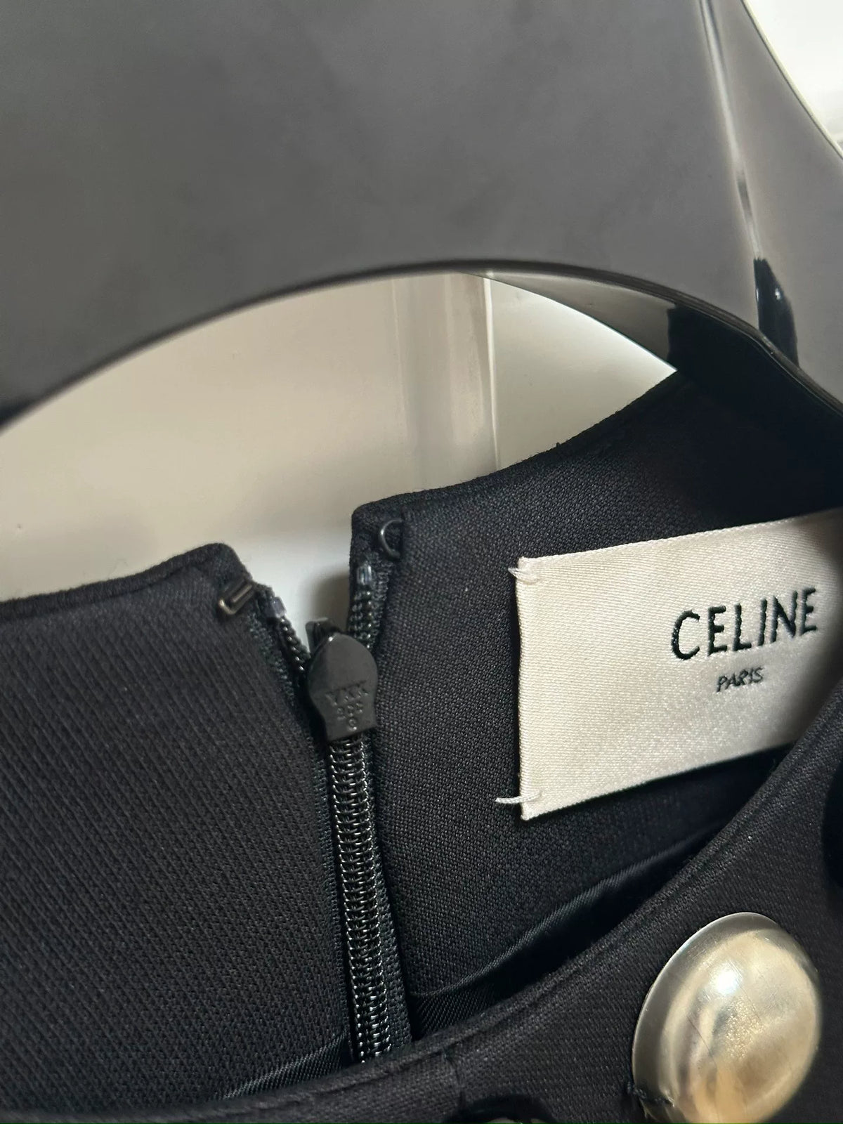 Celine 19SS Black Wool Long Sleeve Dress