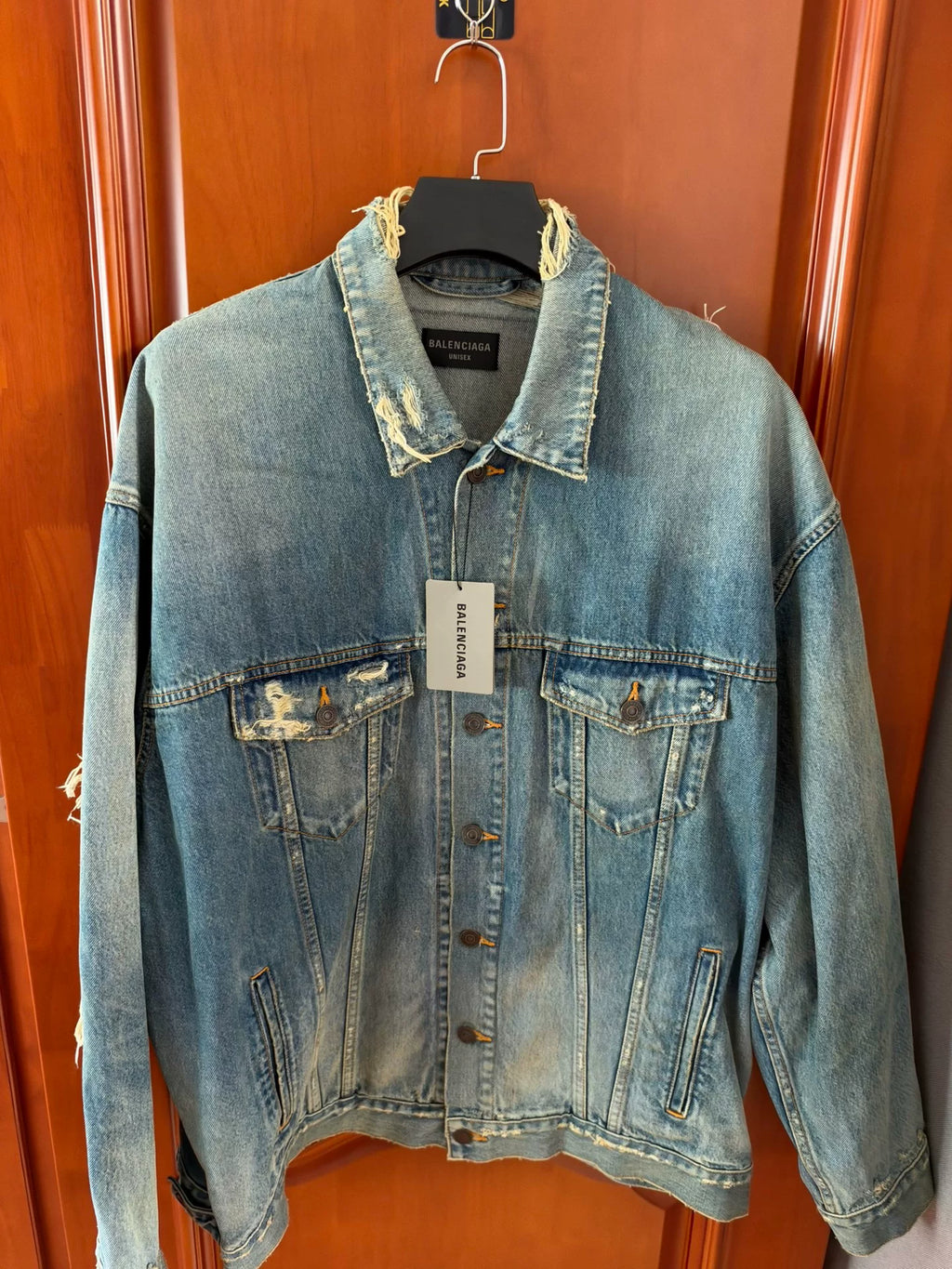 Balenciaga Lightning Distressed Denim Jacket