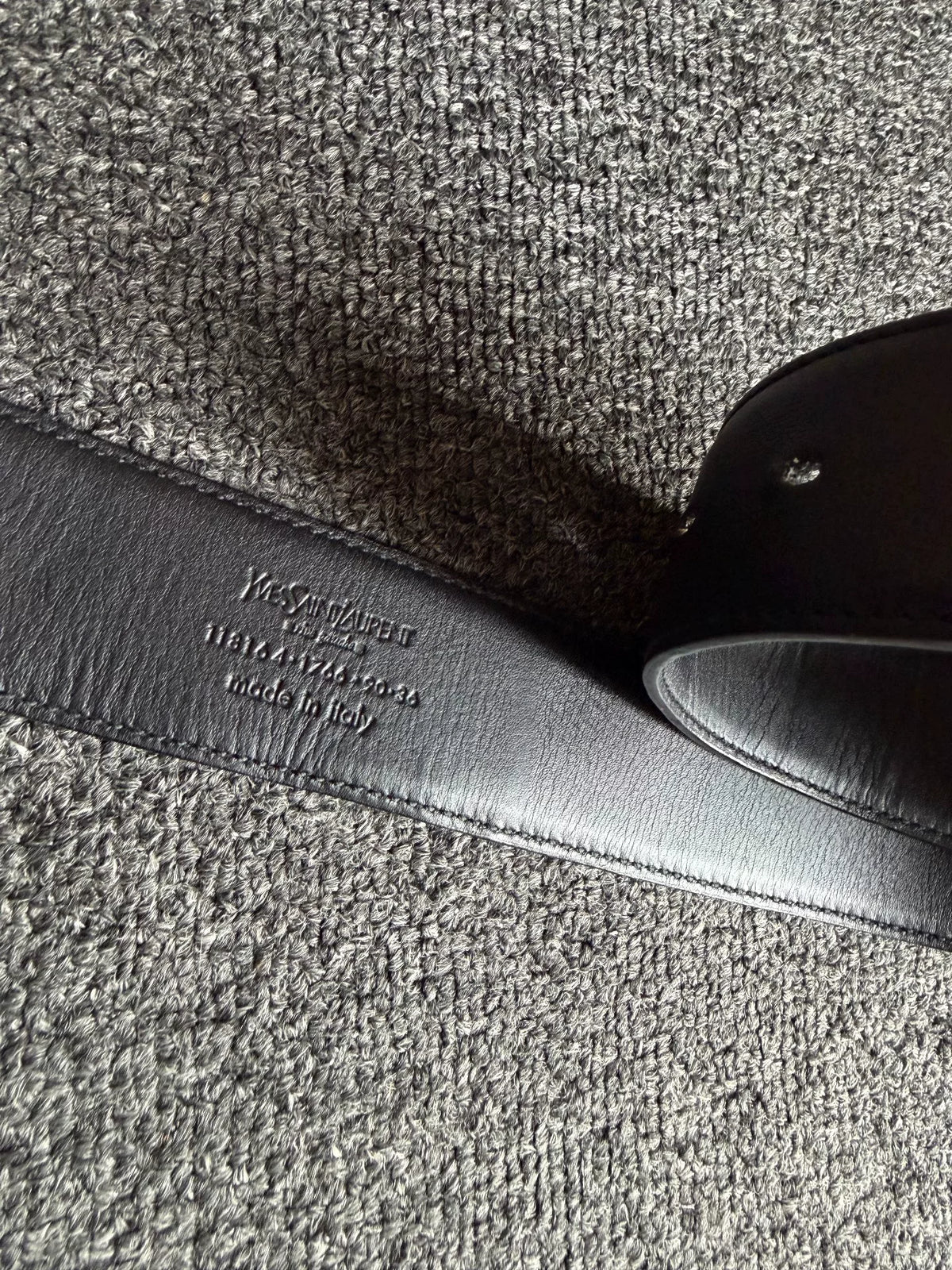 AW2003 Yves Saint Laurent Silver Buckle Leather Belt