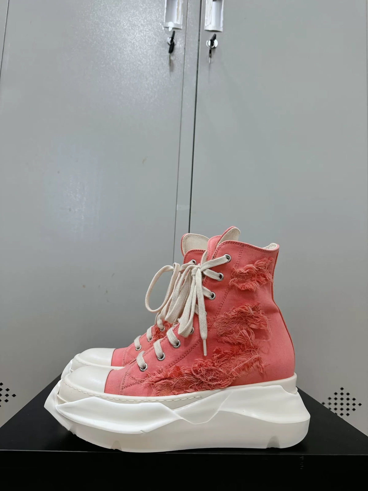 Rick Owens Dirty Pink Tank Sole Large Converse Sneakers