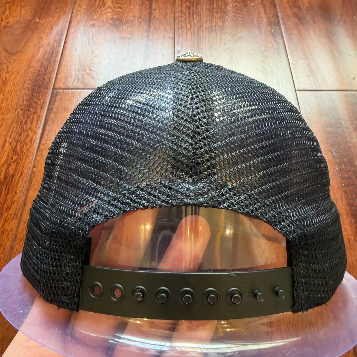 Chrome Hearts Black Three-Tone Leather Baseball Cap