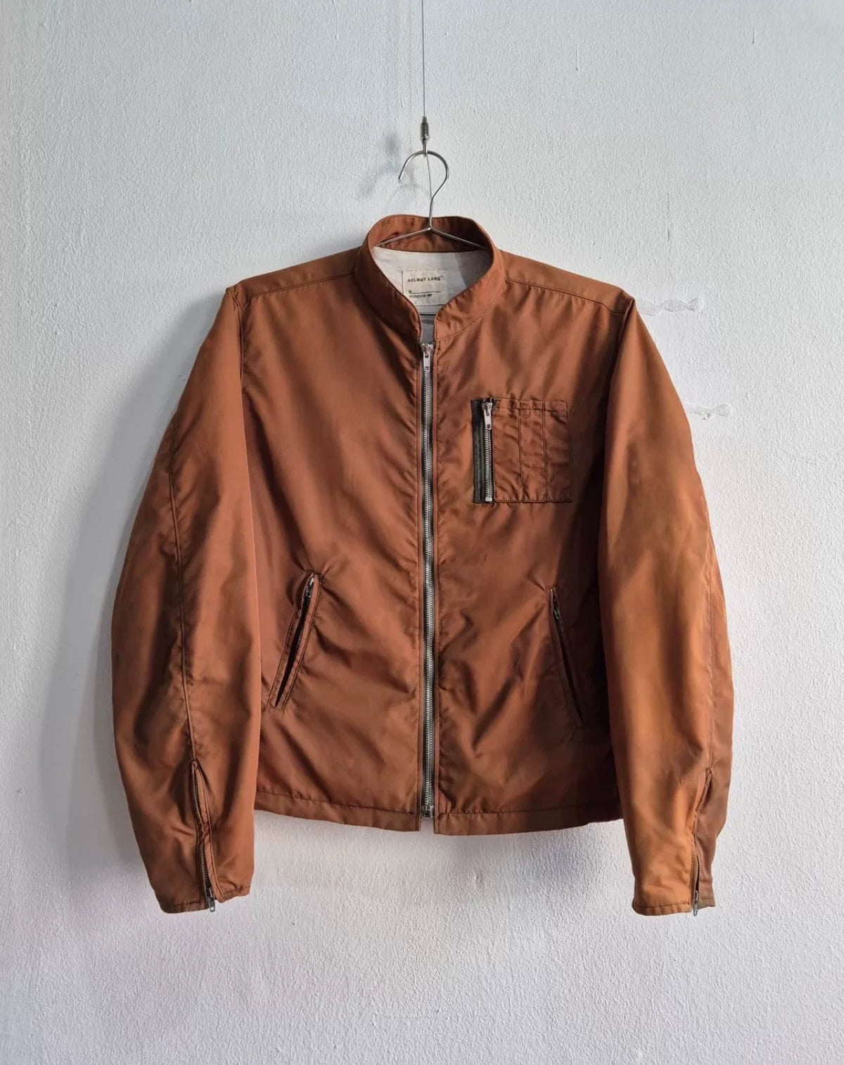 Helmut Lang Orange Biker Jacket