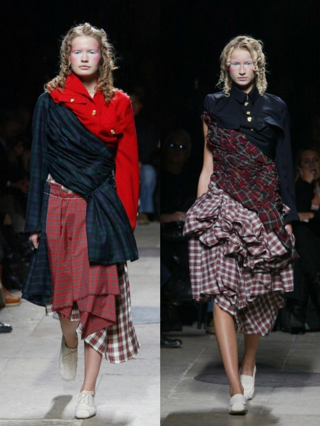 Comme Des Garcons 2005 Midi Runway Plaid Skirt