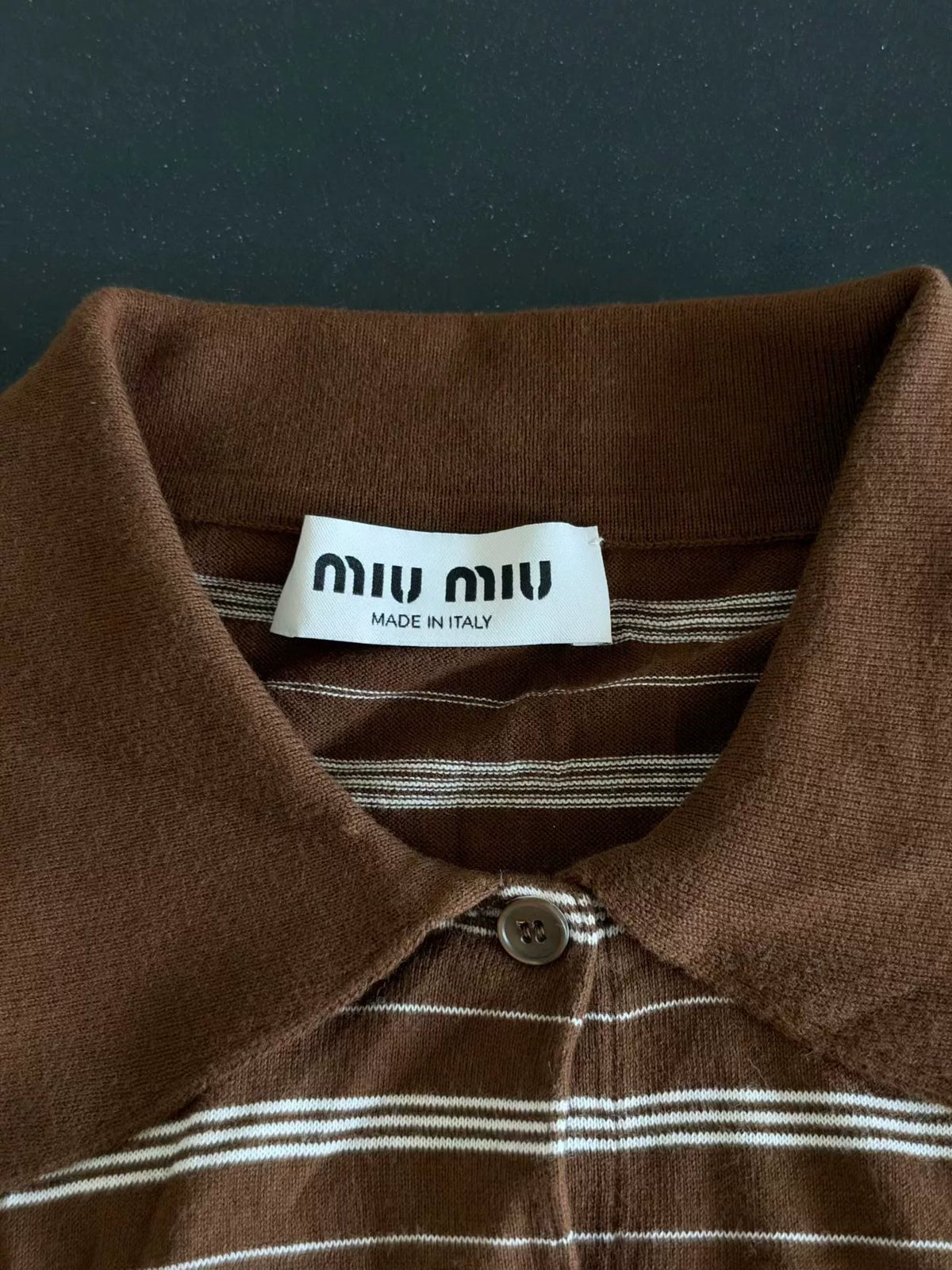 Miu Miu Striped Polo Sweater