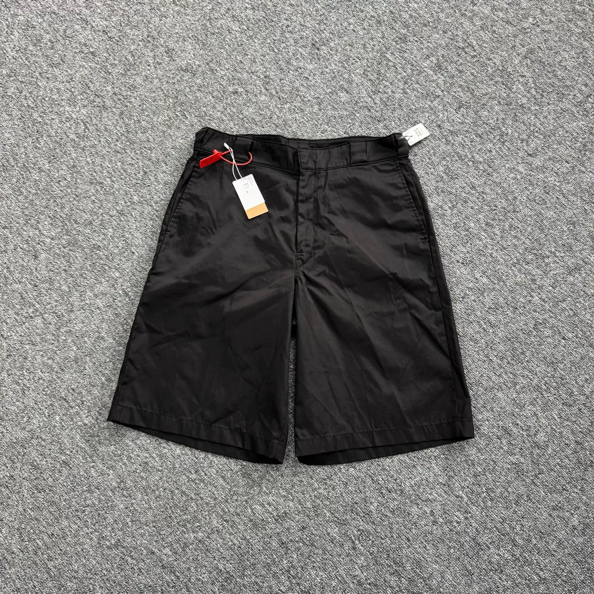 Prada Black Triangle Logo Nylon Shorts