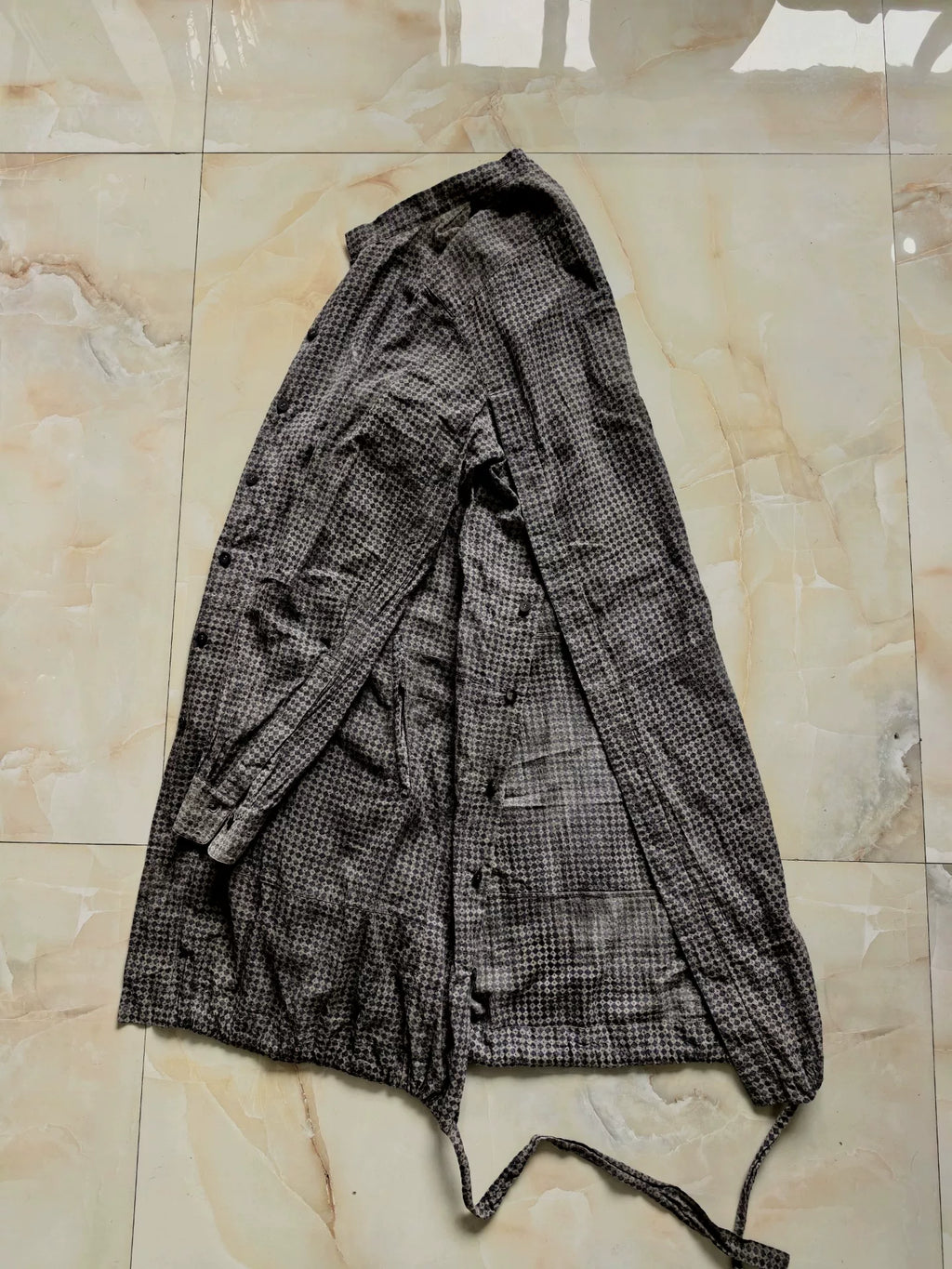 Ziggy Chen 17SS Dirty Dyed Diamond Pattern M51 Thin Trench Coat Long Shirt Jacket