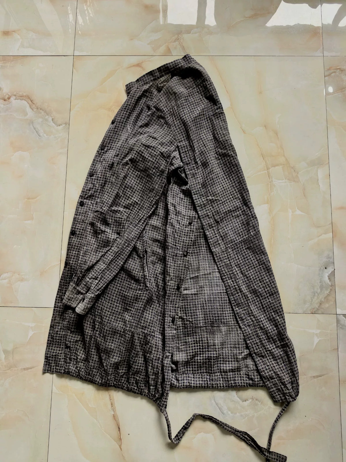 Ziggy Chen 17SS Dirty Dyed Diamond Pattern M51 Thin Trench Coat Long Shirt Jacket