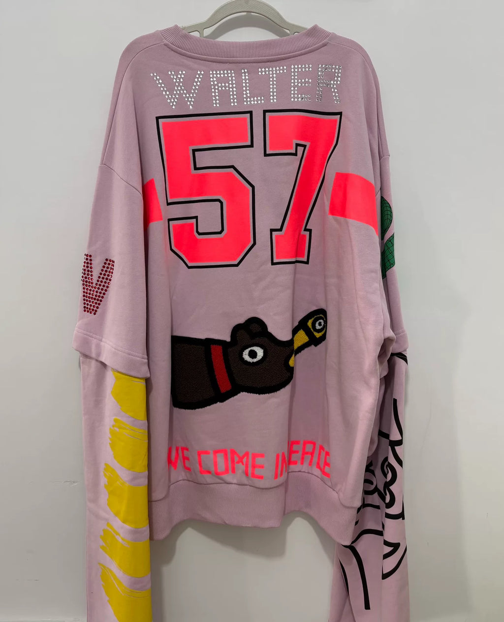 Walter Van Beirendonck deconstructed patchwork sweatshirt, Walter runway piece, 2023FW