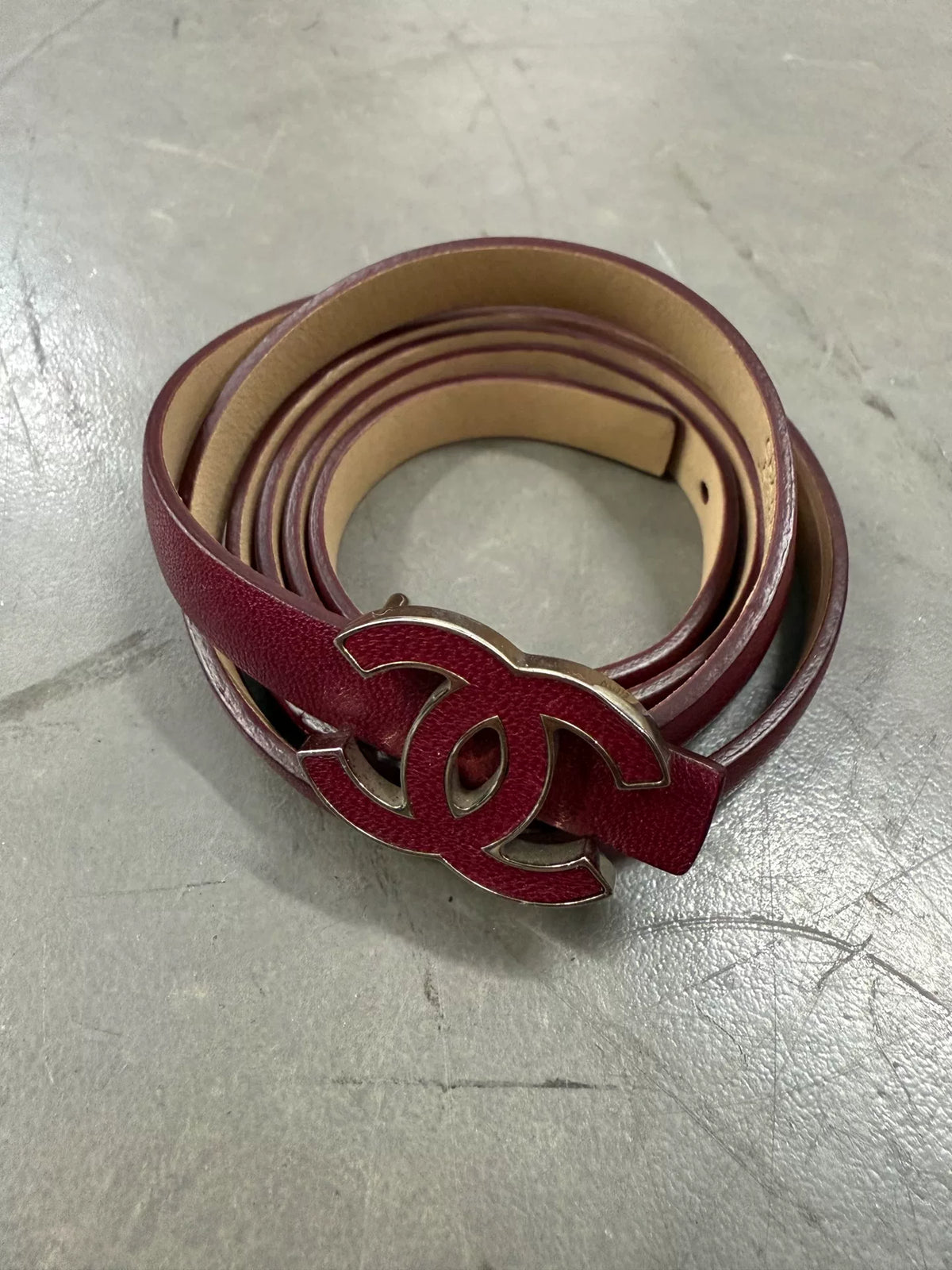 Chanel Red Cowhide Double C Jewelry Series Blet