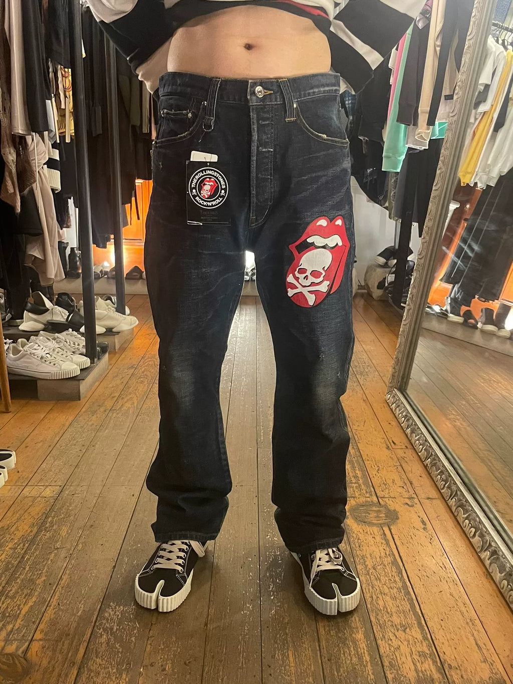 mastermind Japan × Theater8 Rolling Stone Blue Washed Cotton Spandex Jeans