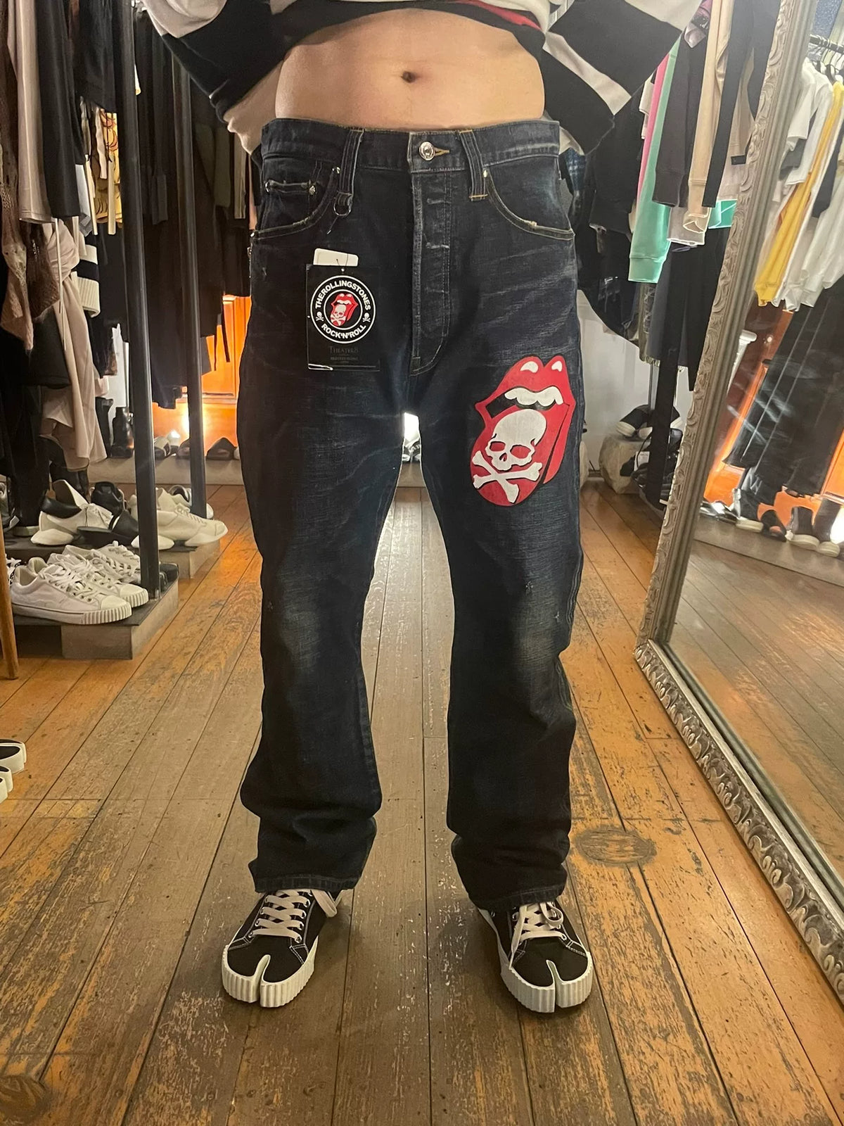 mastermind Japan × Theater8 Rolling Stone Blue Washed Cotton Spandex Jeans