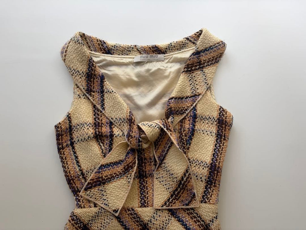 Miu Miu AW00 Runway Wool Plaid Dress