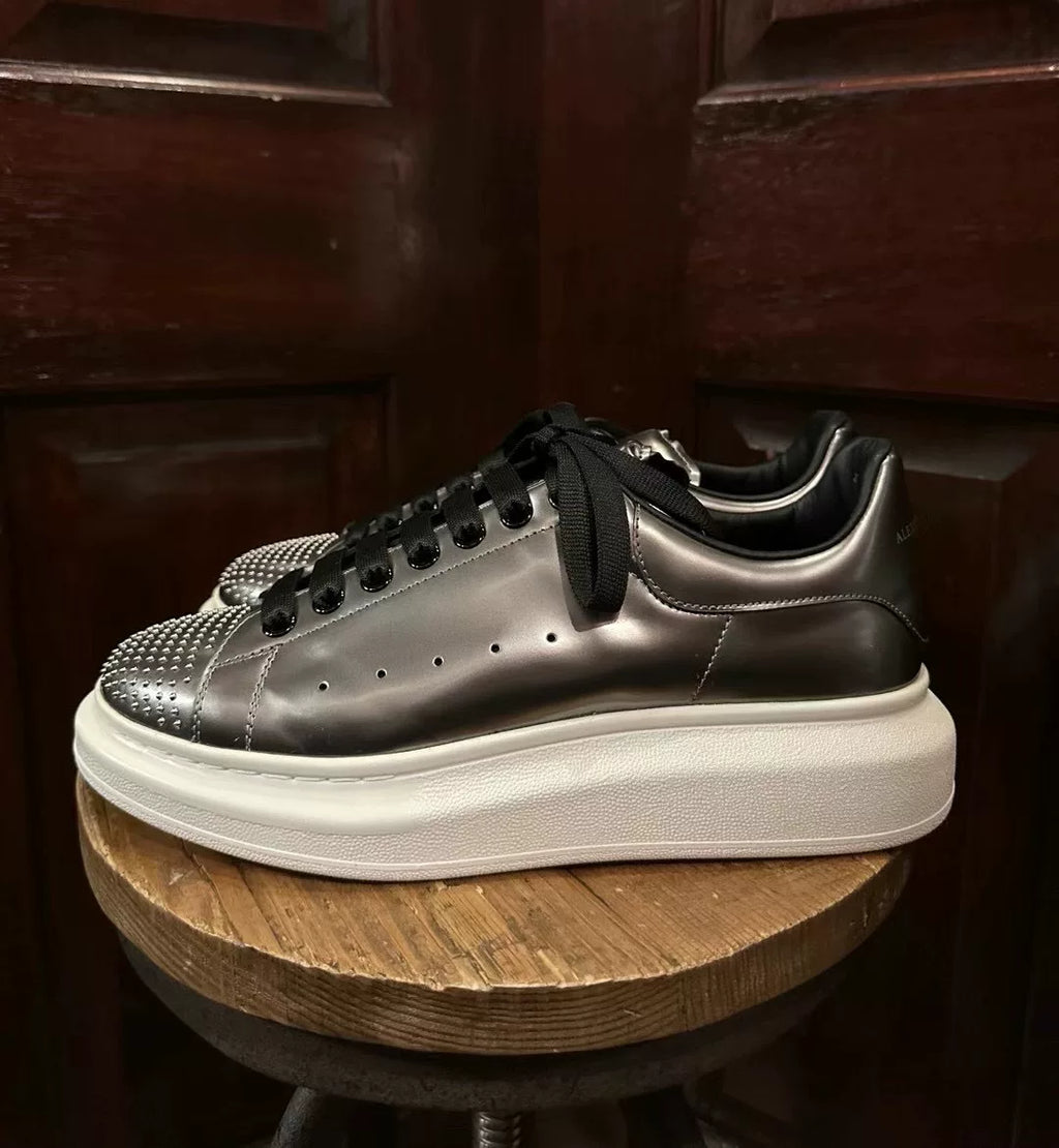 Alexander McQueen SS16 Silver Mirror Studded Sneakers