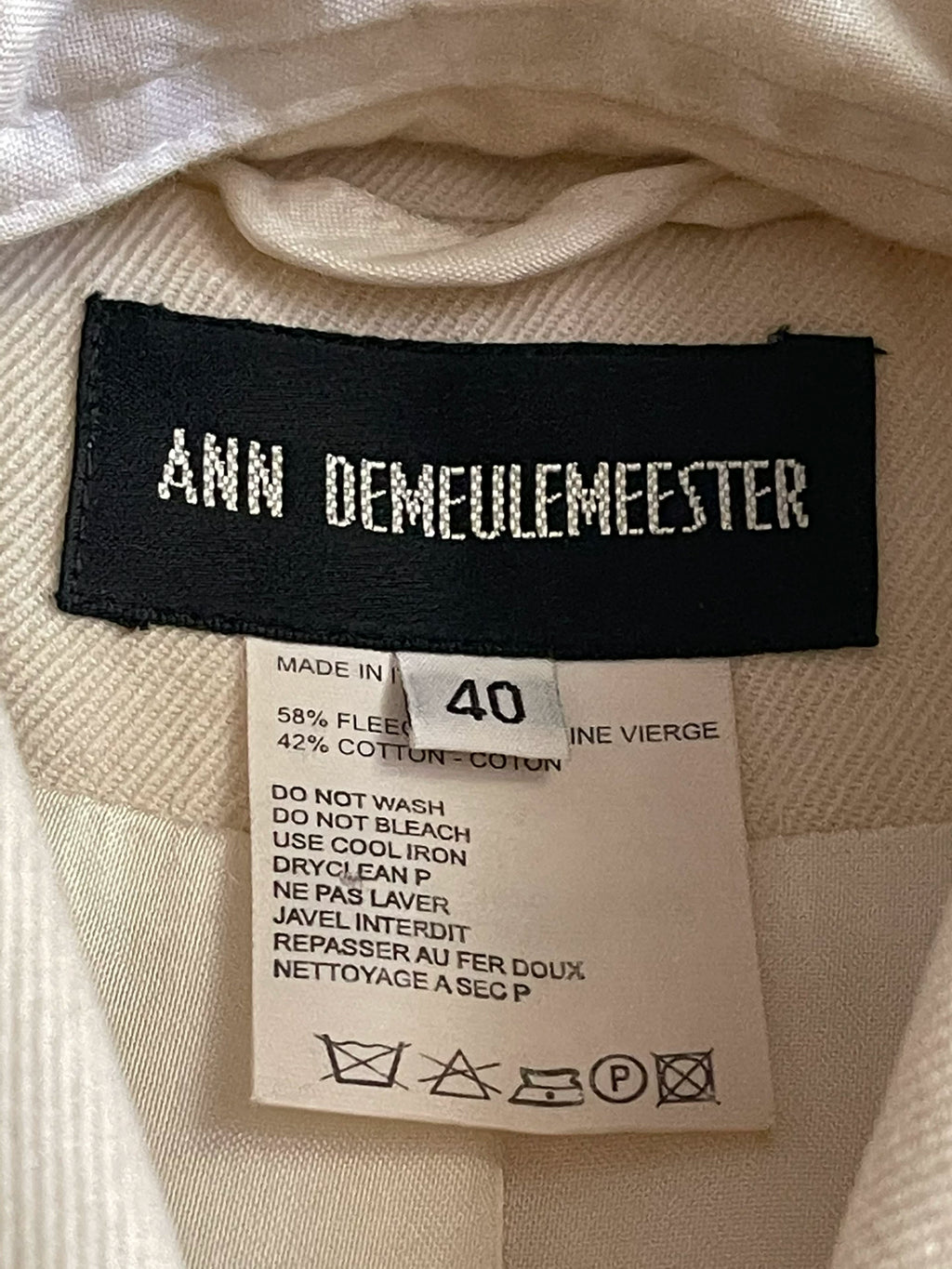 Ann Demeulemeester FW07 Short Collar Fleece Wool Jacket