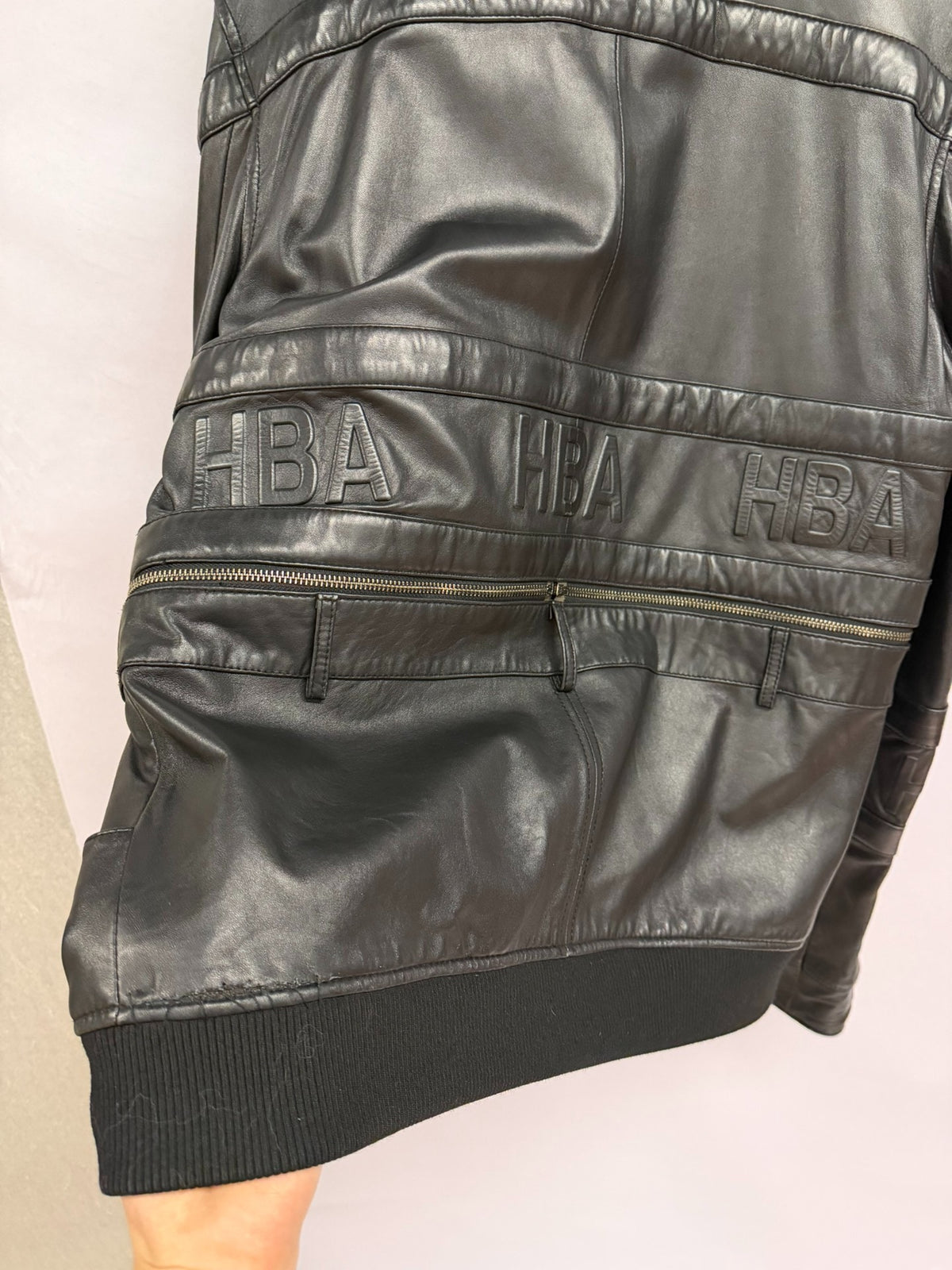 Hood By Air HBA SS15 Shayne Oliver Embossed 69 Print Leather Jacket