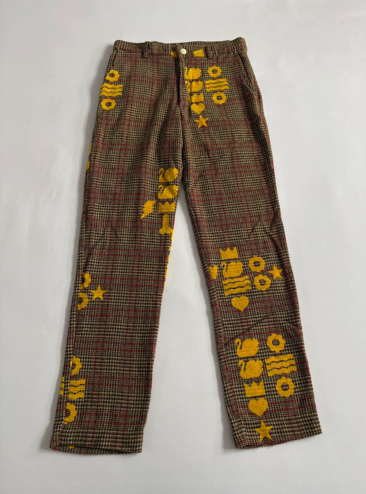 Walter van Beirendonck 1997 showpiece swan plaid pants
