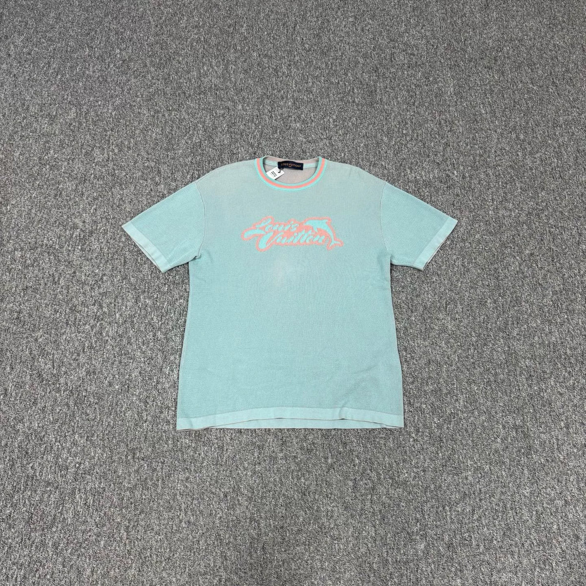 Louis Vuitton LV blue SS25 dolphin knit short-sleeve T-shirt