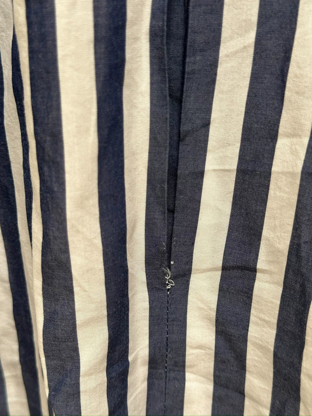 Celine Arc de Triomphe Logo Blue White Stripe Short Sleeve Shirt