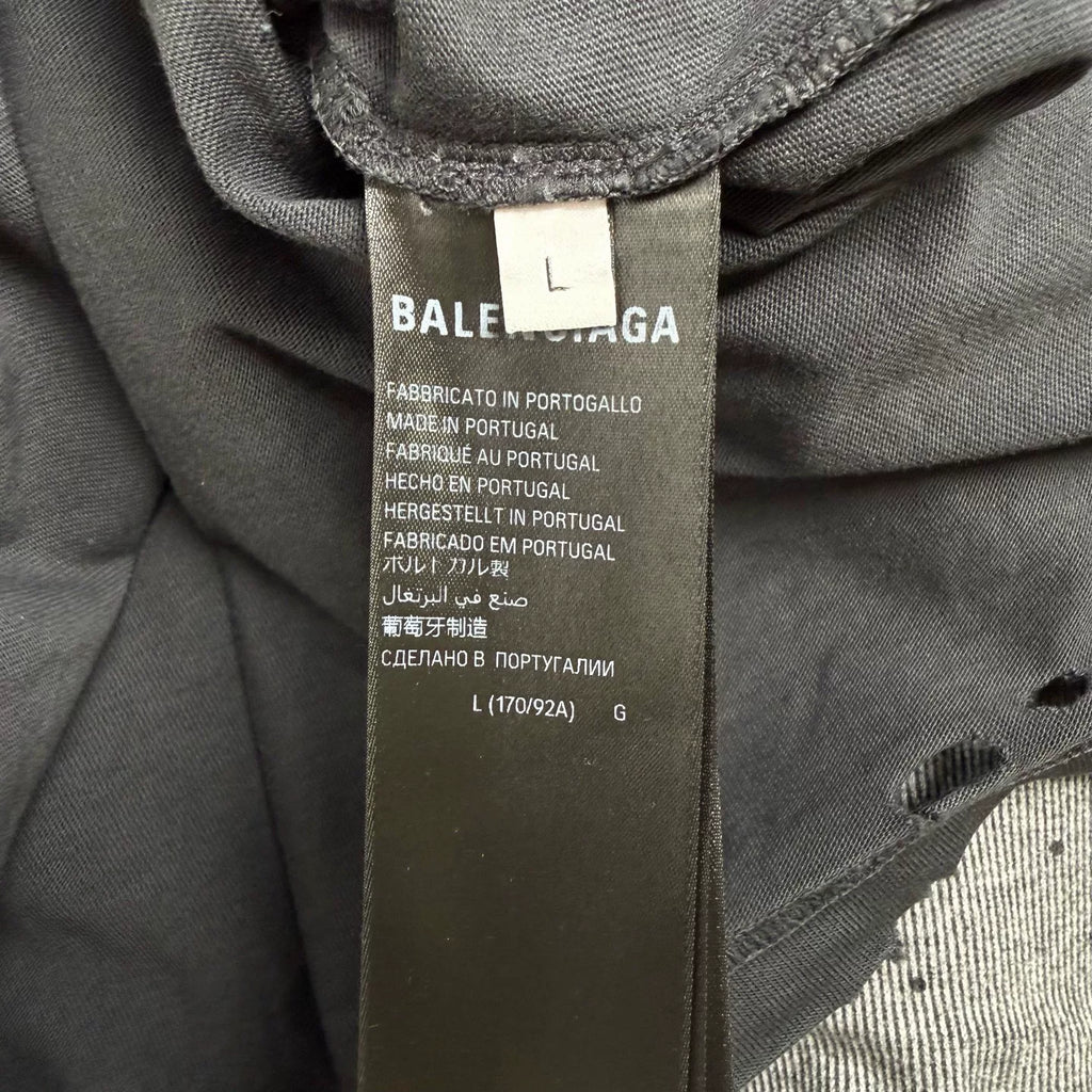 Balenciaga Statue of Liberty Print Distressed Short-Sleeve T-Shirt