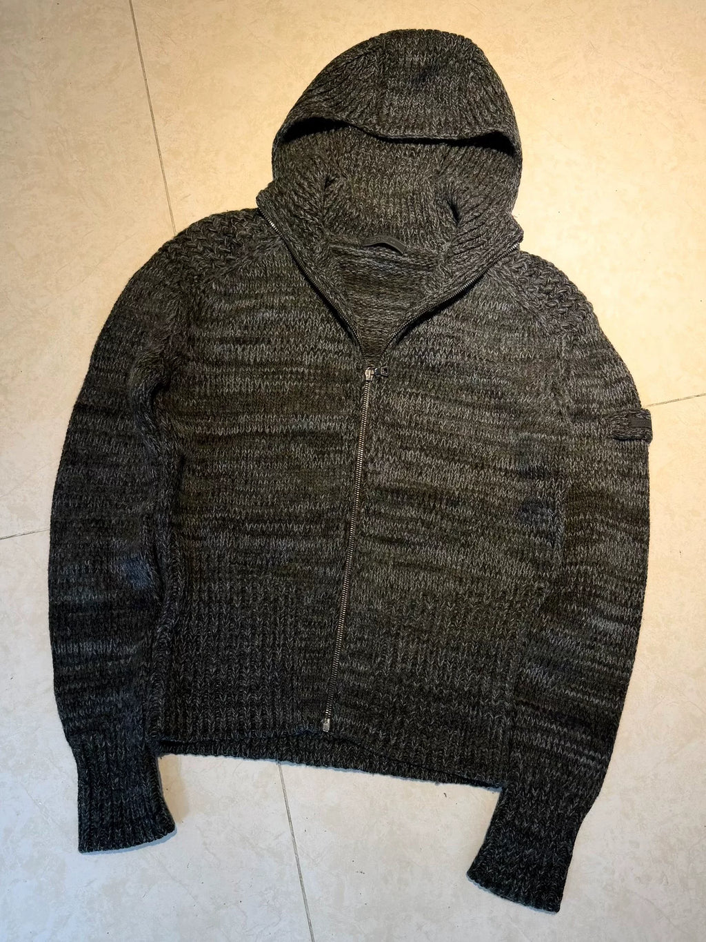 Prada Hooded Zip-Up Knit Jacket