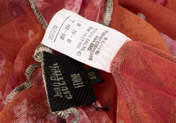 Jean Paul Gaultier Vintage Orange Floral Mesh Top