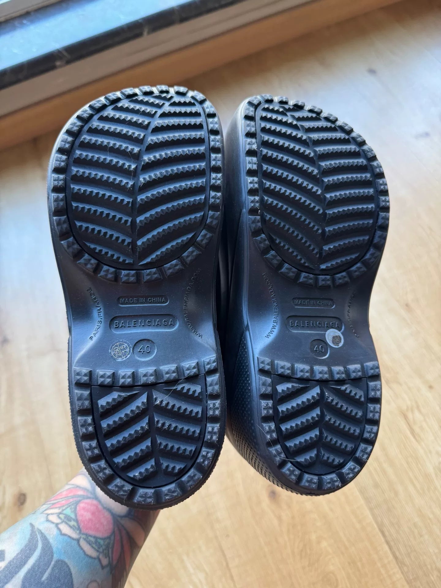 Balenciaga X Crocs Collaboration Runway Studded Platform Slides