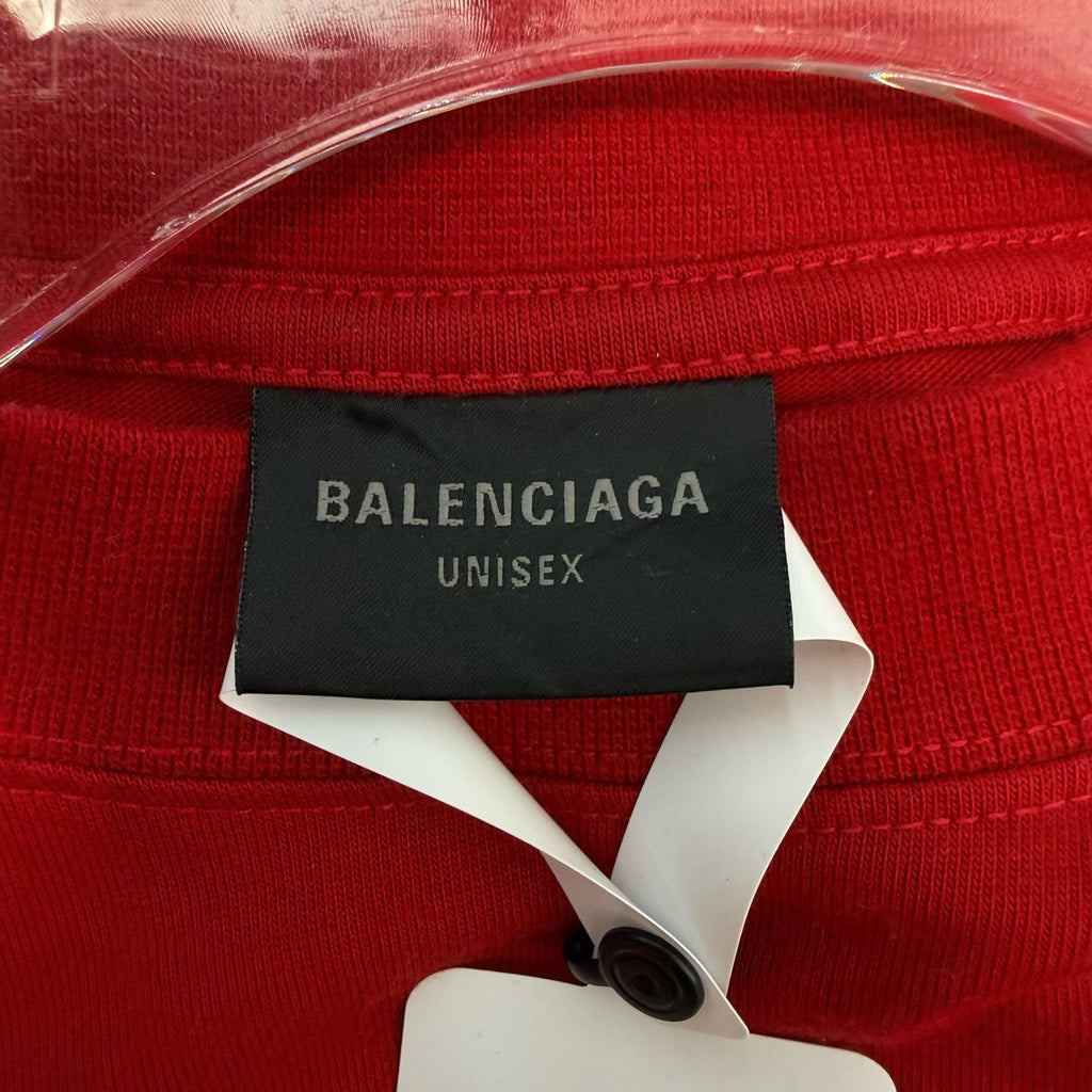 Balenciaga Keep Calm Red Short Sleeve T-Shirt