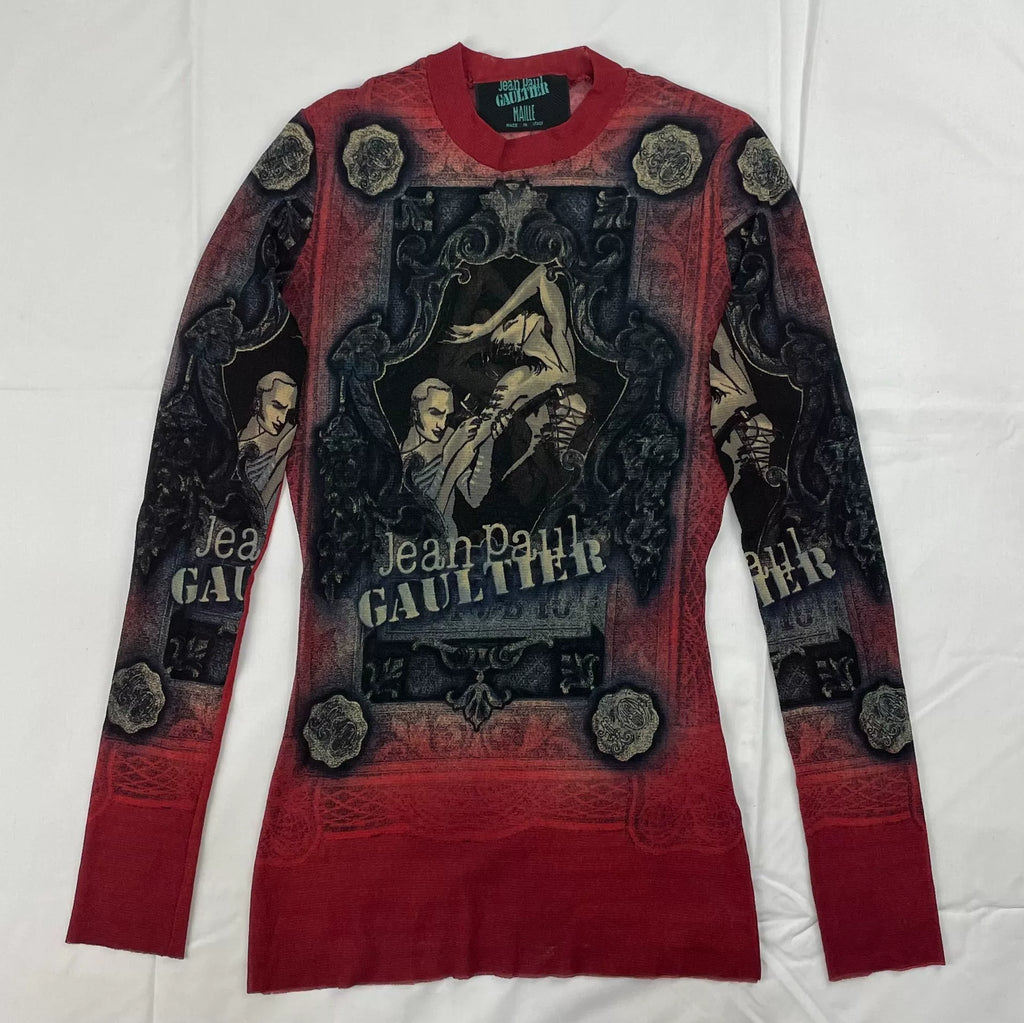 1995 Jean Paul Gaultier Tattoo Artist Long-Sleeve Mesh T-Shirt