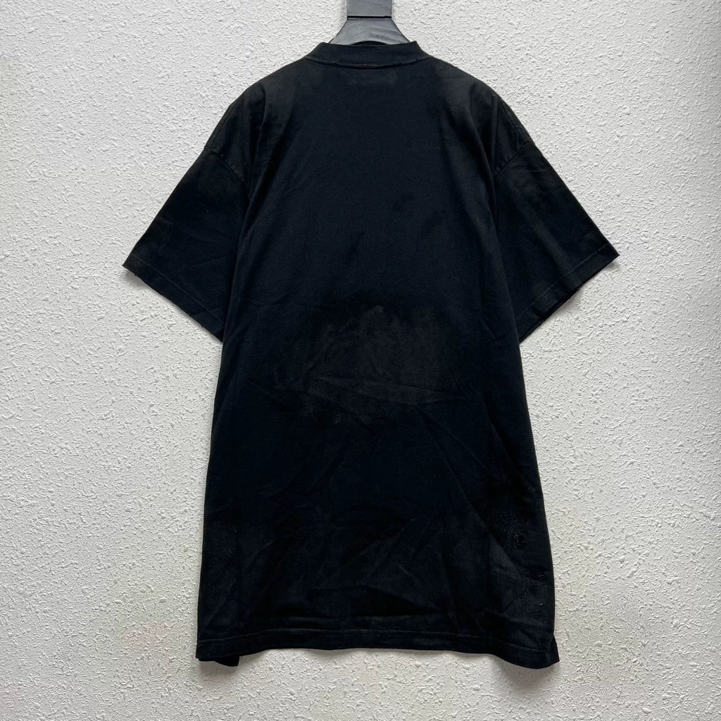 Balenciaga Black Mud‑Dyed Manchester United Short Sleeve Top