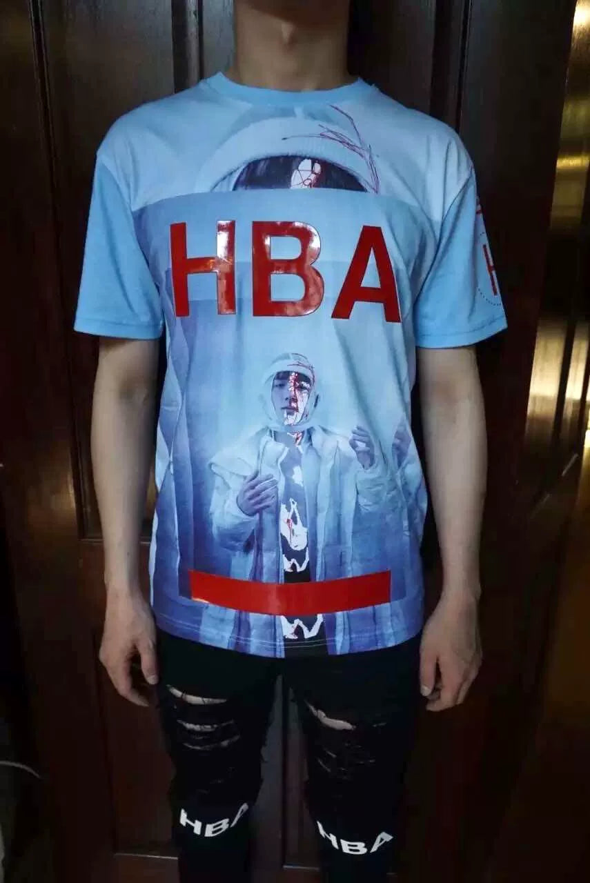 HBA Hood By Air FW15 Allover Mirror Saint Print Cotton Tee