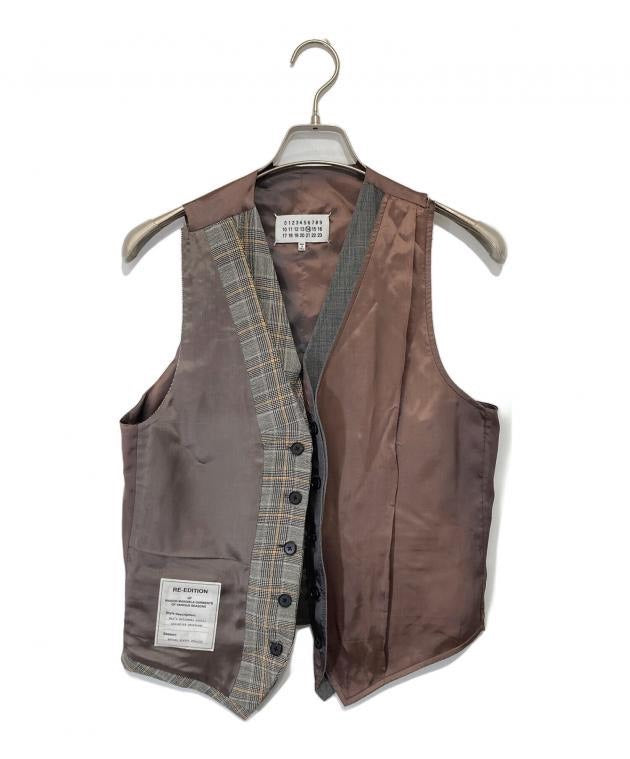 Maison Margiela Wool Plaid Deconstructed Vest