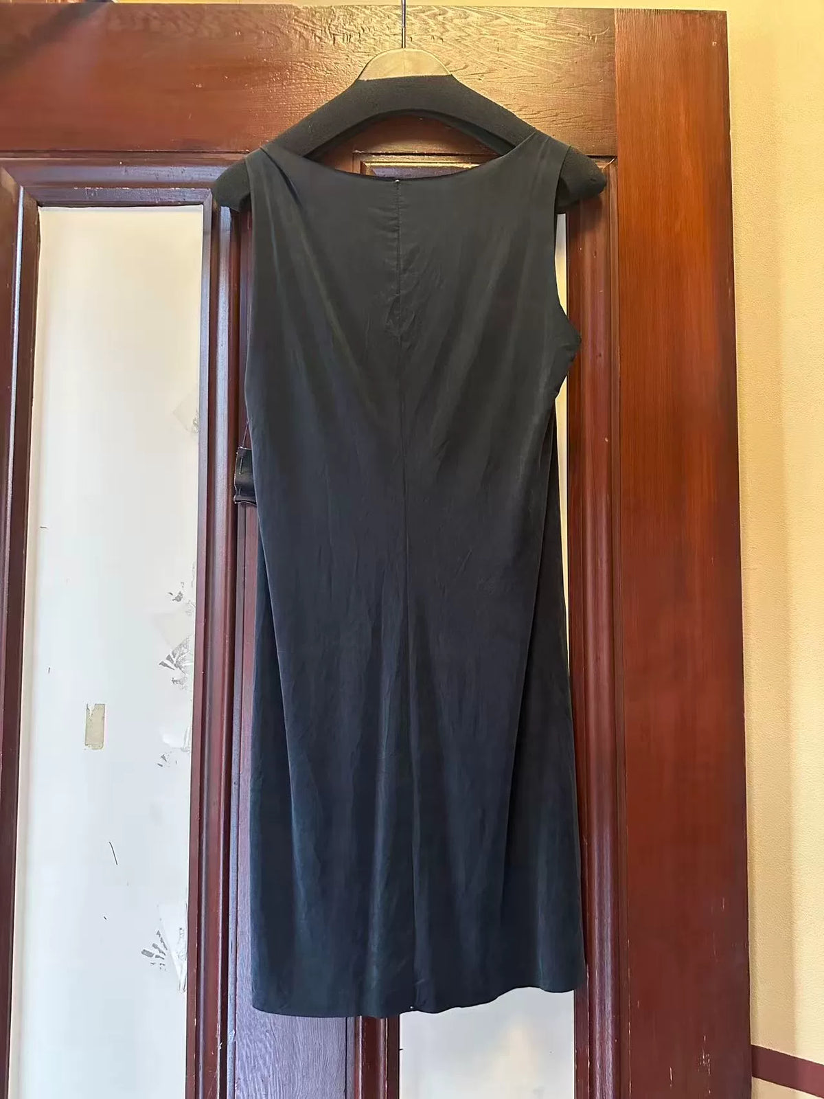 M.A+ SS24 Black Cross Cupro Dress