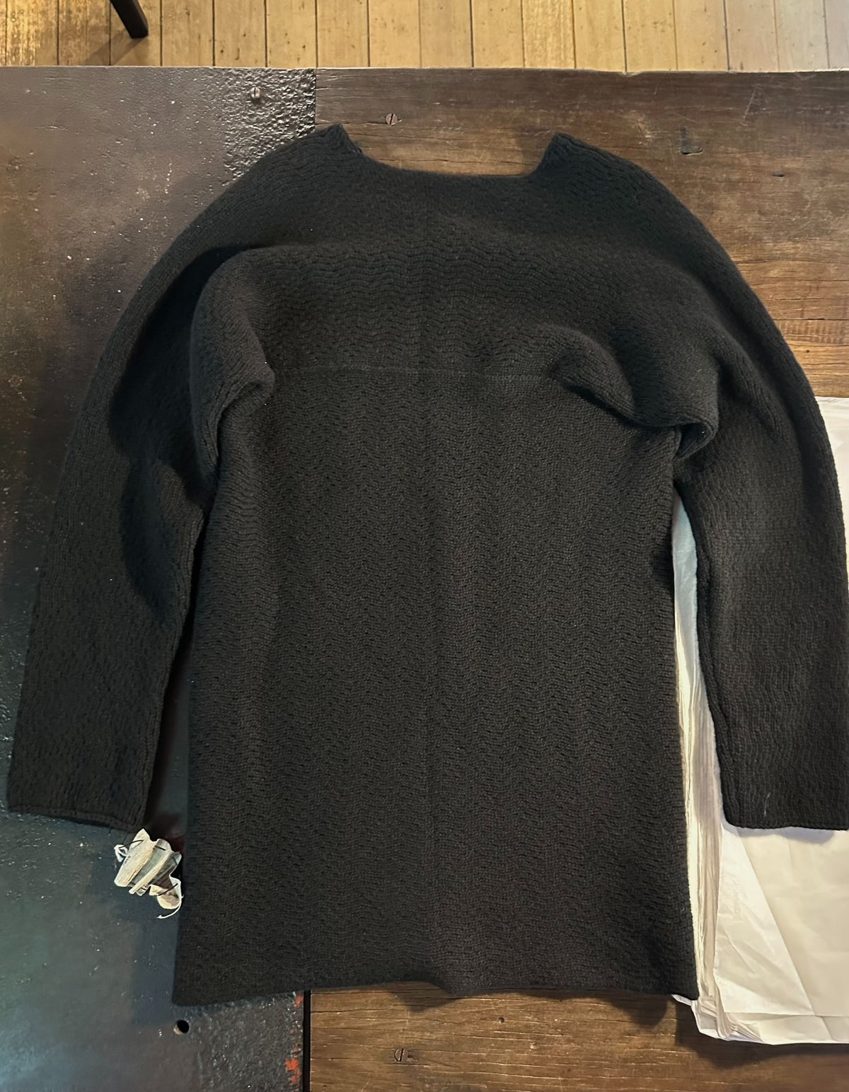 M.A+ FW17 Black Cross Wool Cashmere Crew Neck Sweater