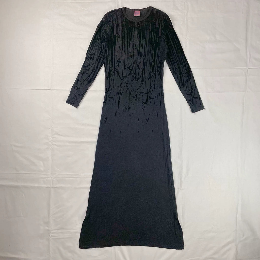1998 Fall/Winter Jean Paul Gaultier Dripping Blood Velvet Stretch Maxi Dress