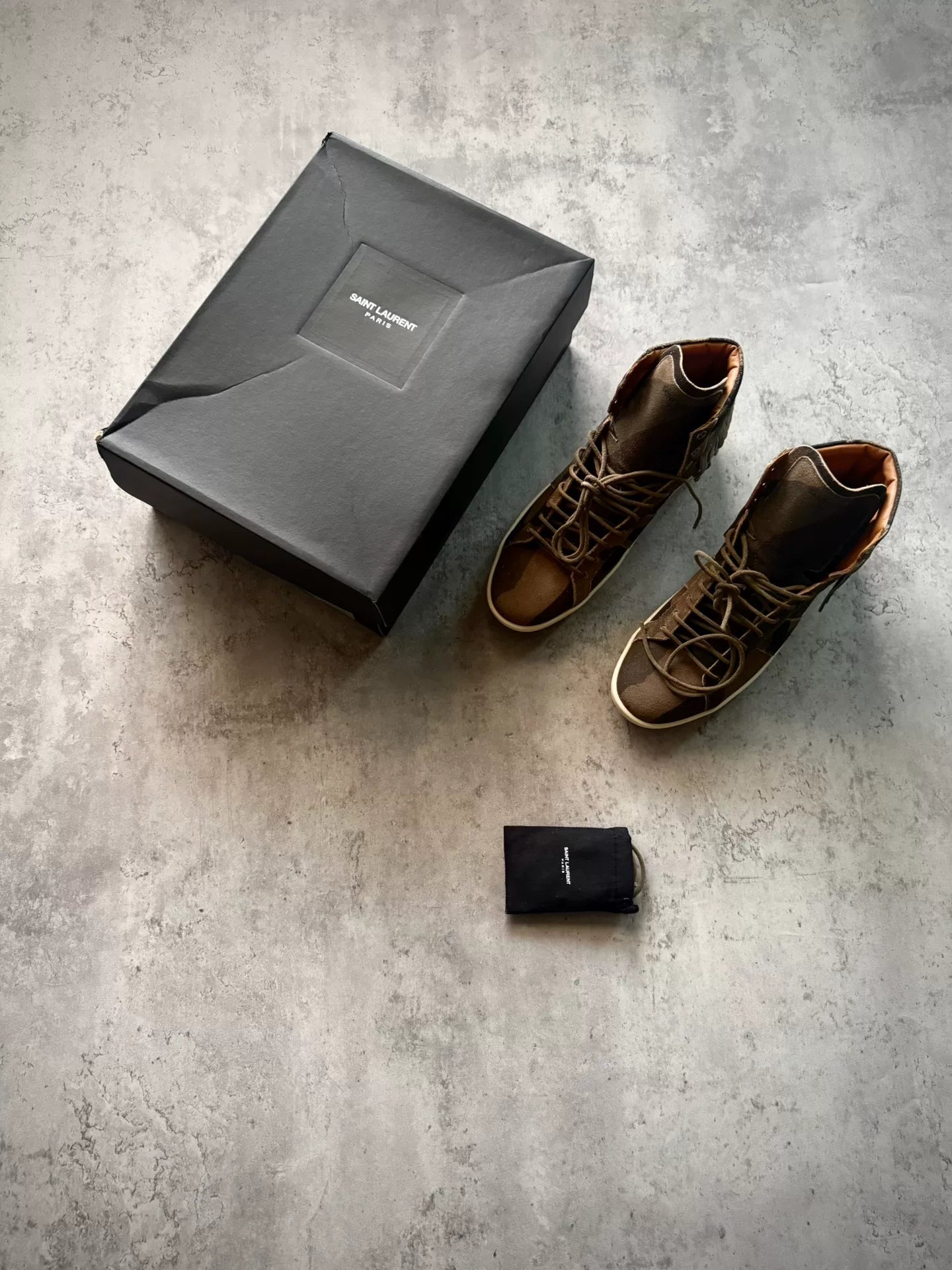Saint Laurent Paris 15SS SL/18H Camouflage High-Top Sneakers by Hedi Slimane