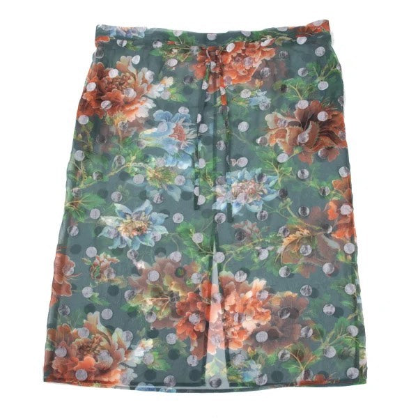 Yohji Yamamoto Floral Polka Dot Print Wrap Skirt