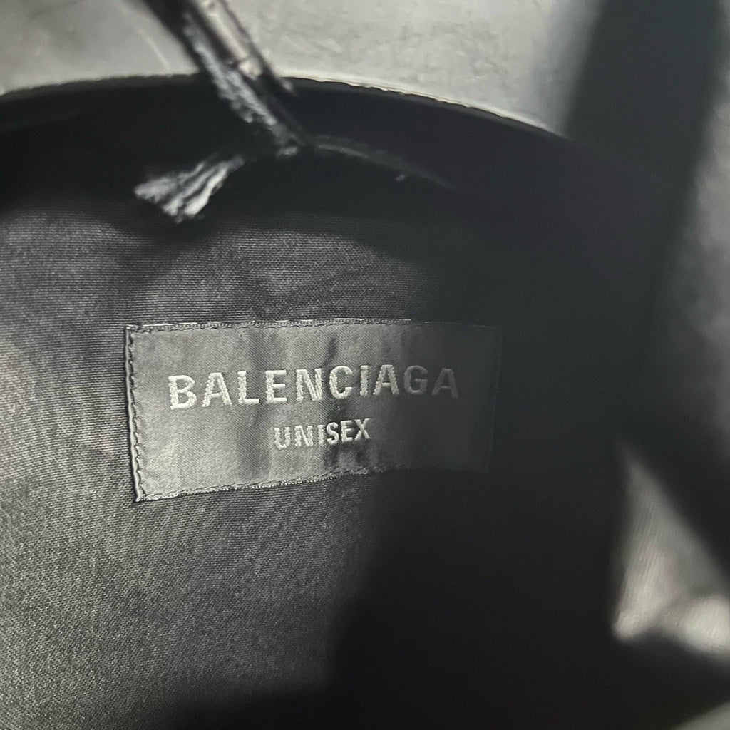 Balenciaga Black Letter Logo Print Stand-Collar Jacket