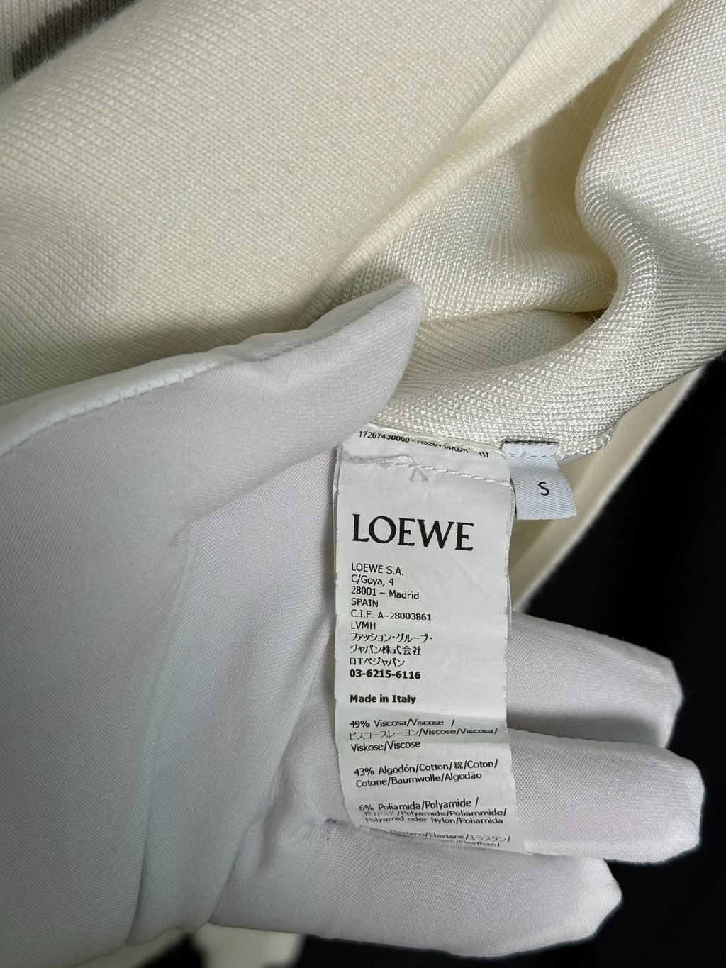 Loewe White Pocket Logo Sweater
