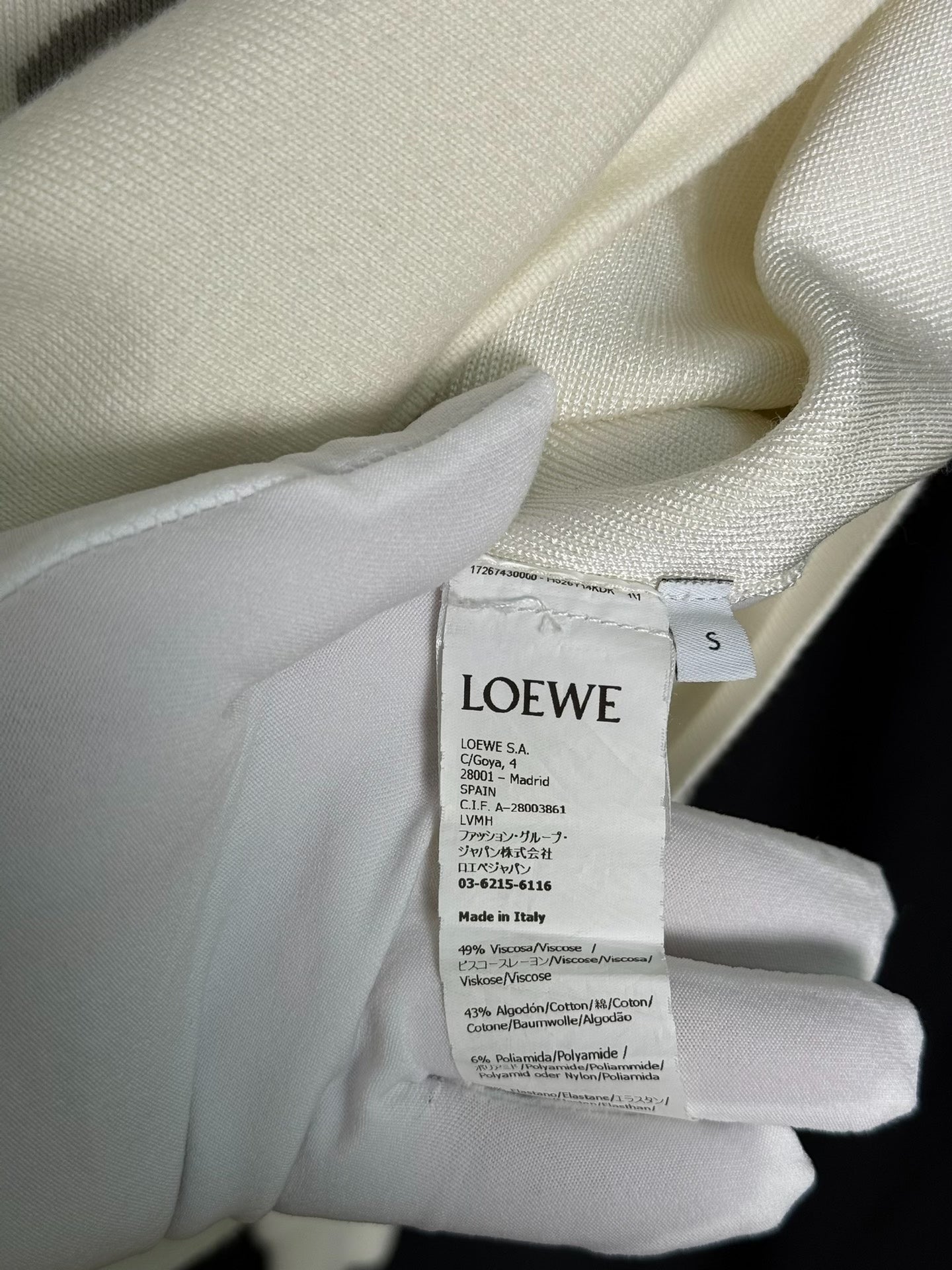 Loewe White Pocket Logo Sweater