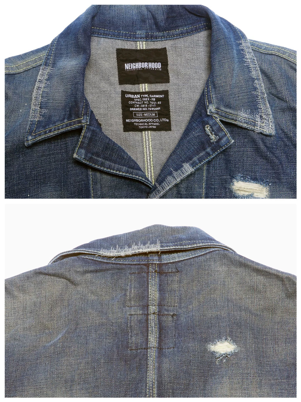 Neighborhood 06AW Kneel Down Blue Distressed Denim Jacket