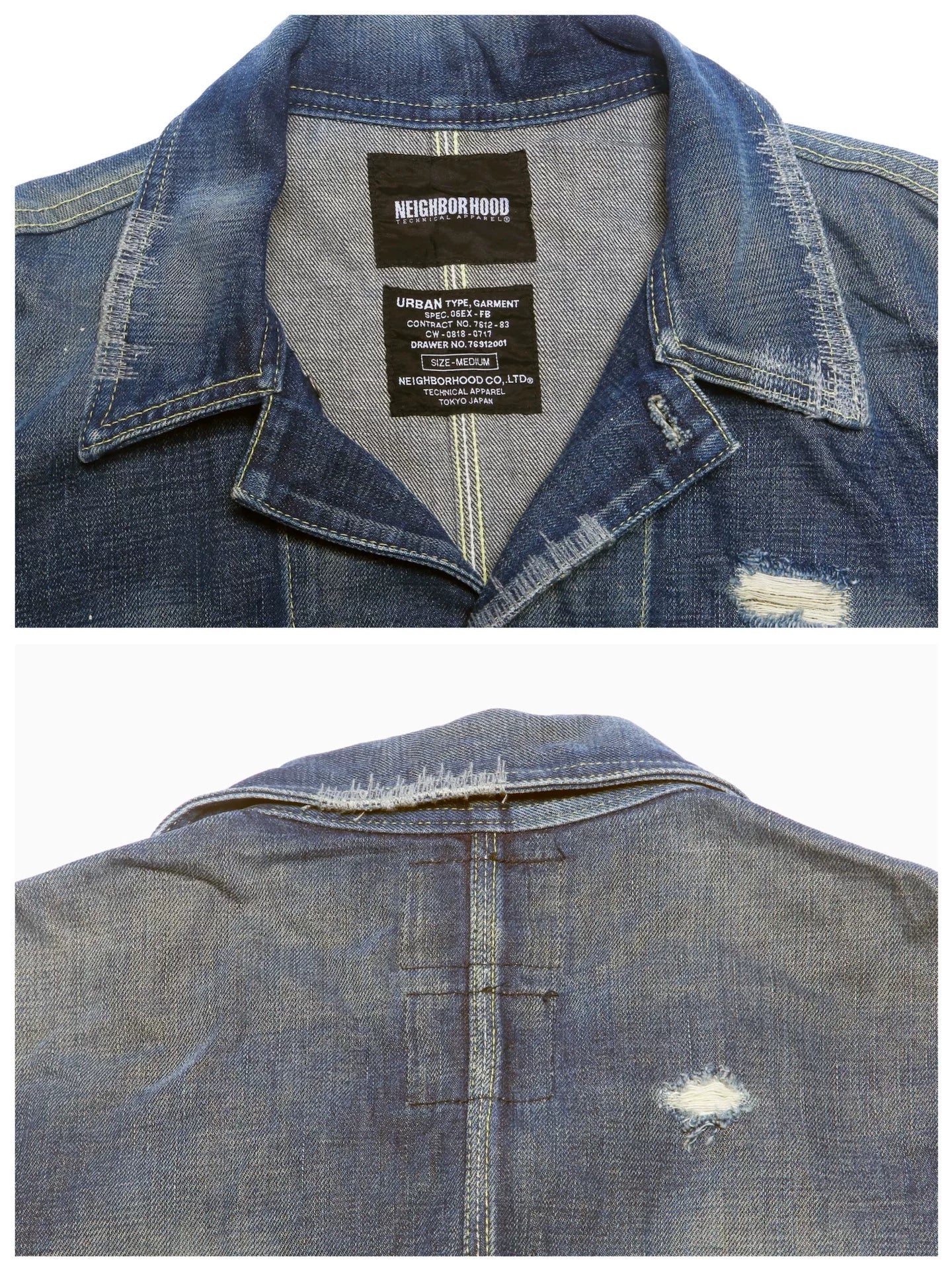 Neighborhood 06AW Kneel Down Blue Distressed Denim Jacket